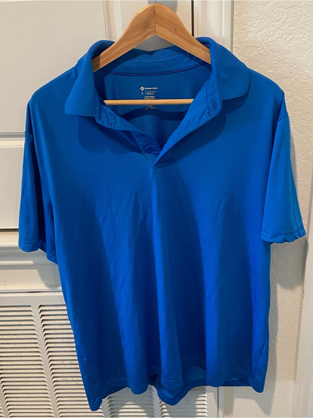 Blue Men's Polo Shirt - Performance Short Sleeve size Large